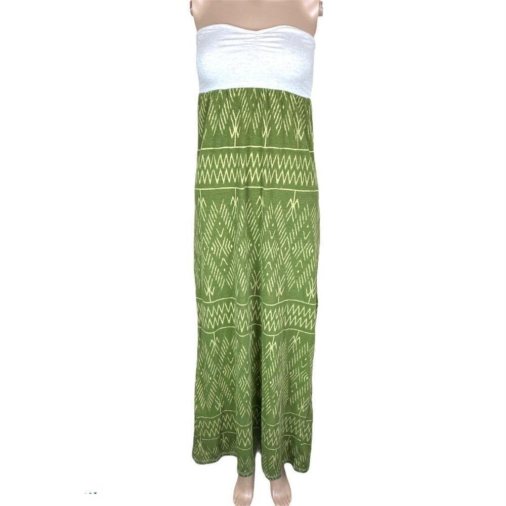 ROXY strapless geometric maxi dress